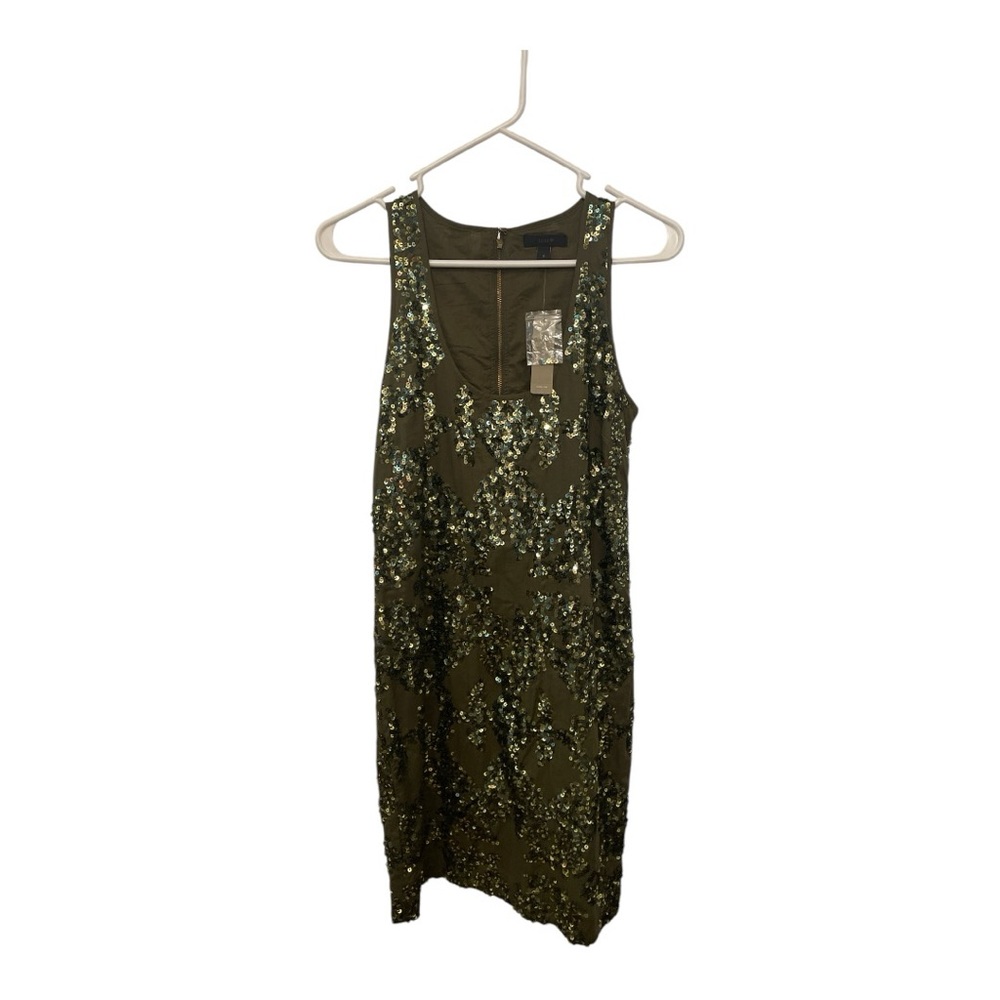 J. Crew Olive Green Sequin Mini Dress